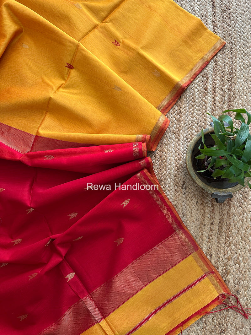 Yellow V Butti Maheshwari Saree VBS065