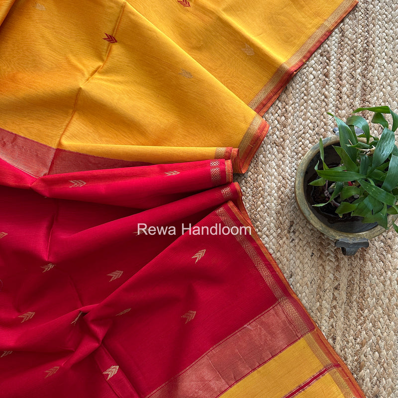 Yellow V Butti Maheshwari Saree VBS065