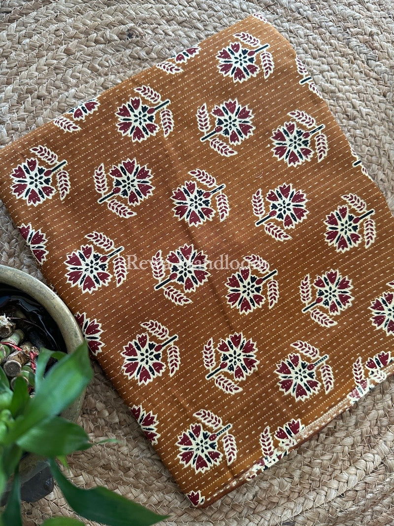 Mustard Batik Print Cotton Suit BS028