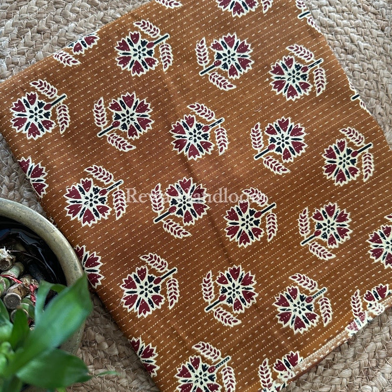 Mustard Batik Print Cotton Suit BS028