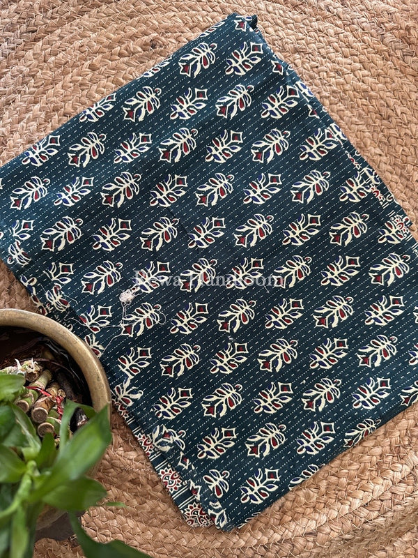 Sea Green Batik Print Cotton Suit BS027