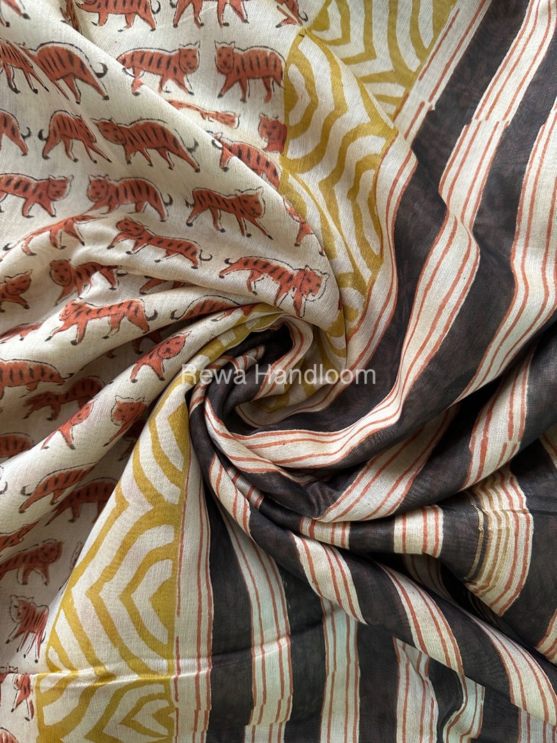 Cream Chanderi Silk Saree CPS02