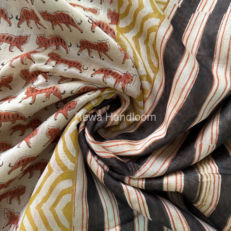 Cream Chanderi Silk Saree CPS02
