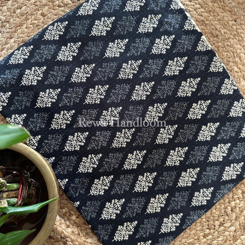 Black Batik Print Cotton Suit BS023
