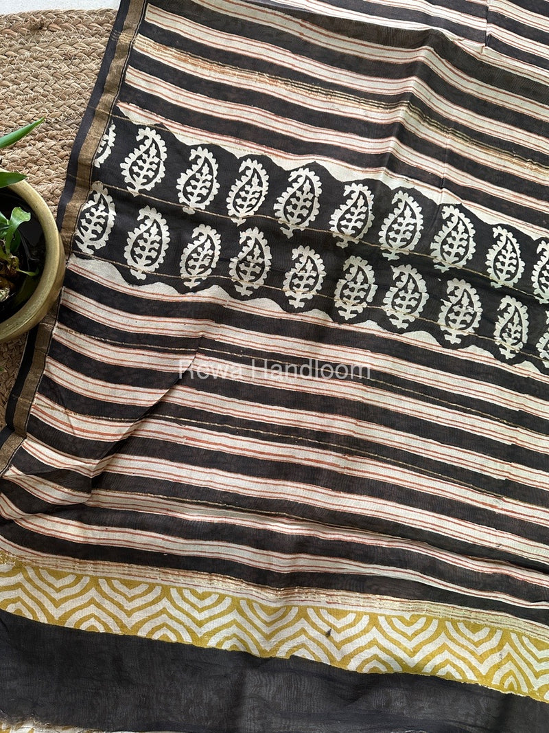 Cream Chanderi Silk Saree CPS02