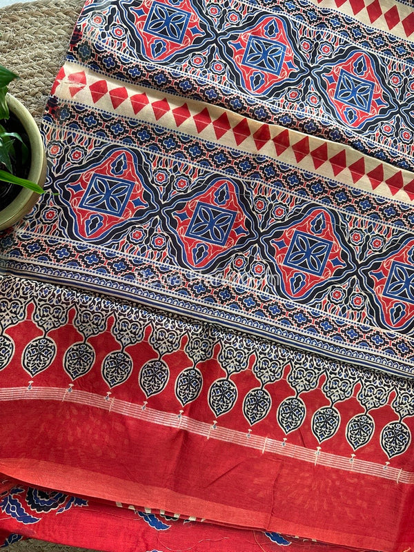 Red Chanderi Silk Saree CPS04