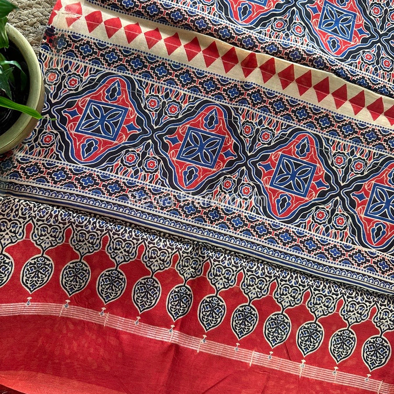 Red Chanderi Silk Saree CPS04