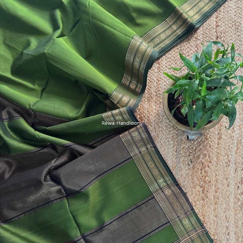 Maheshwari Zari Border Plain Saree