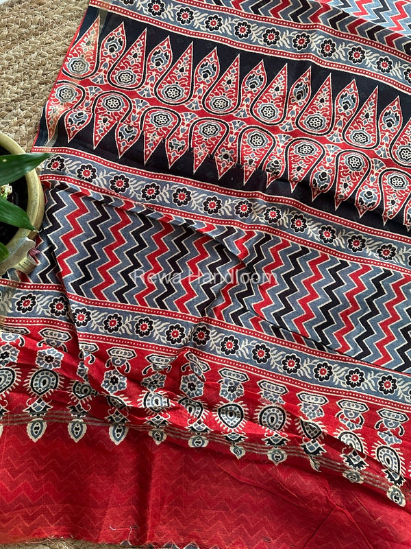 Grey Chanderi Silk Saree CPS06