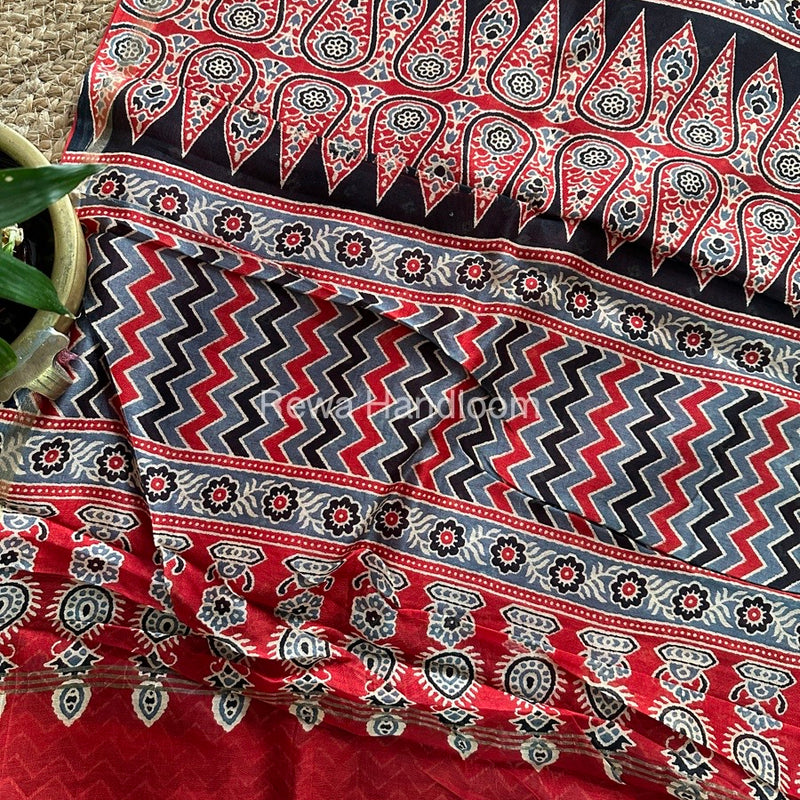 Grey Chanderi Silk Saree CPS06