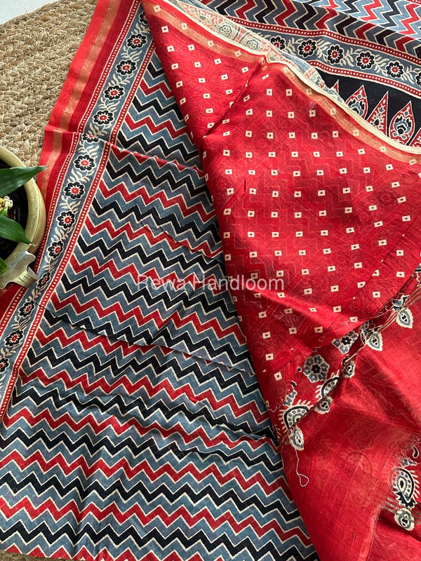 Grey Chanderi Silk Saree CPS06