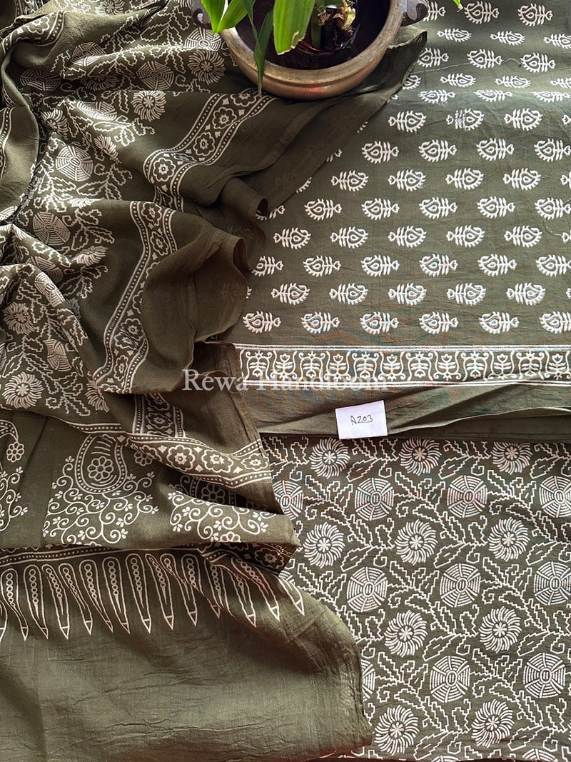 Dabu Print Cotton Suit
