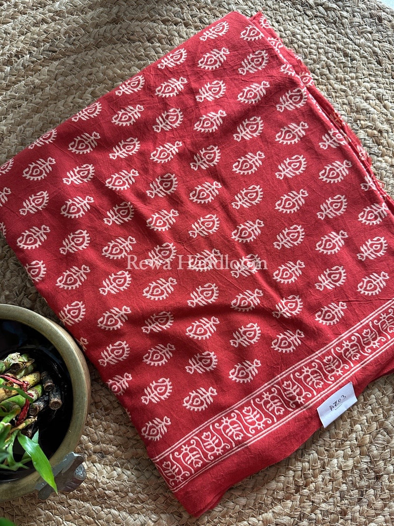 Neon Fuchsia Dabu Print Cotton Suit BS037