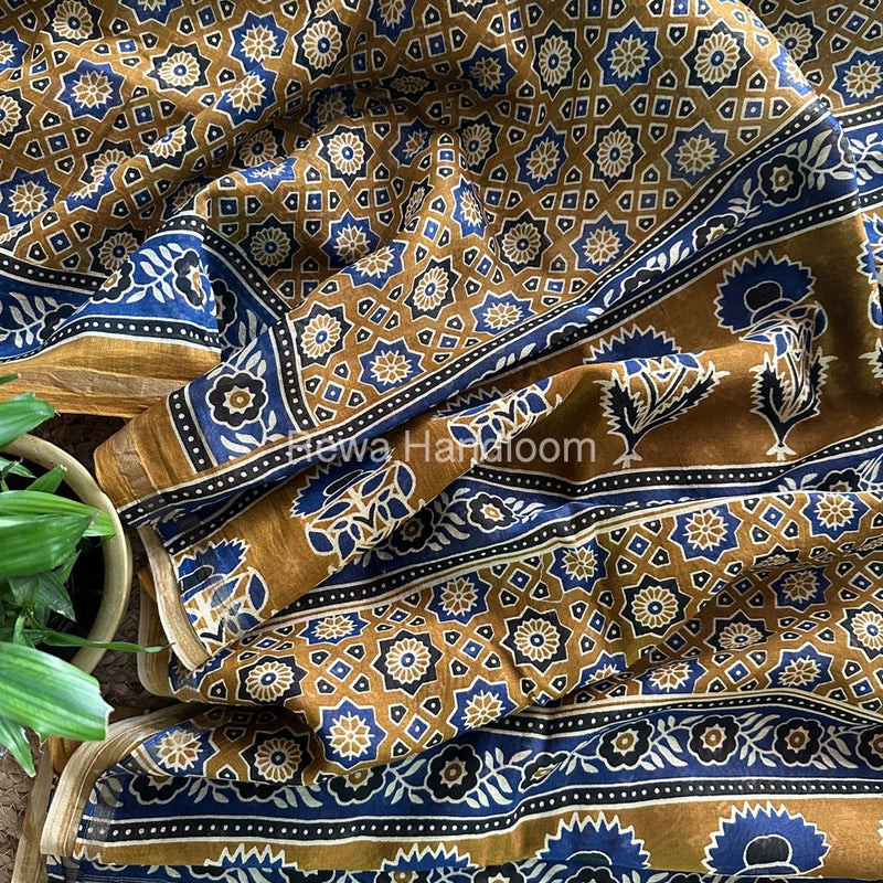 Mustard Yellow Chanderi Silk Saree CPS010