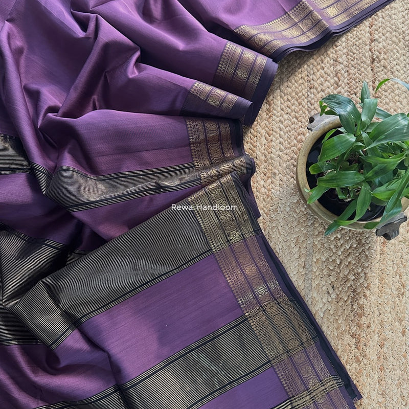 Maheshwari Zari Border Plain Saree