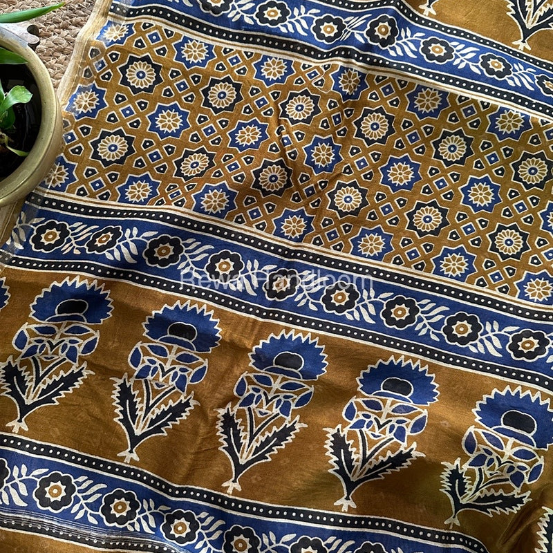 Mustard Yellow Chanderi Silk Saree CPS010