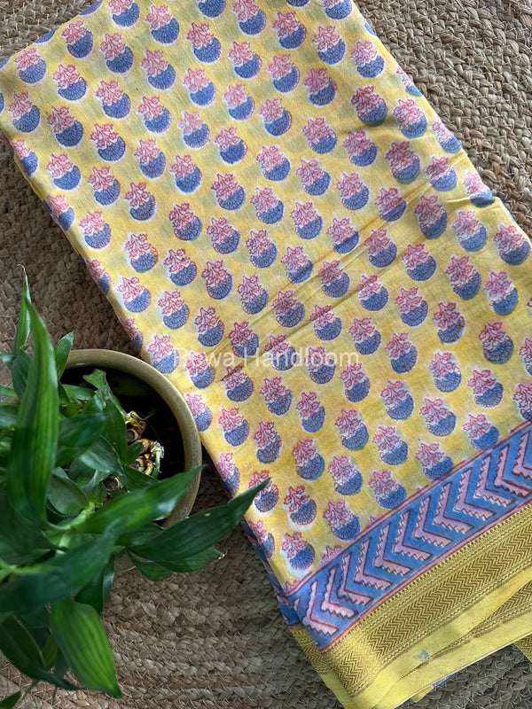 Yellow Chanderi Silk Saree CPS01