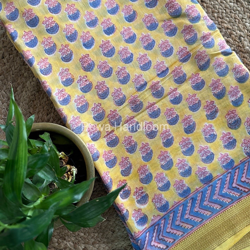 Yellow Chanderi Silk Saree CPS01
