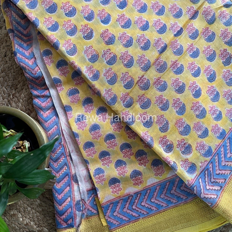 Yellow Chanderi Silk Saree CPS01