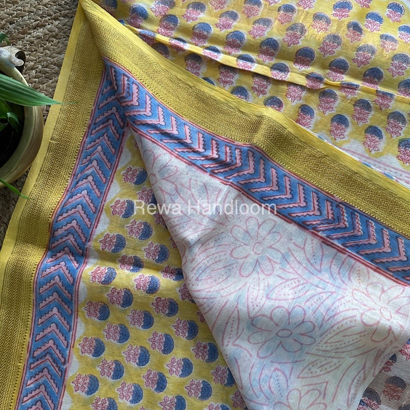 Yellow Chanderi Silk Saree CPS01