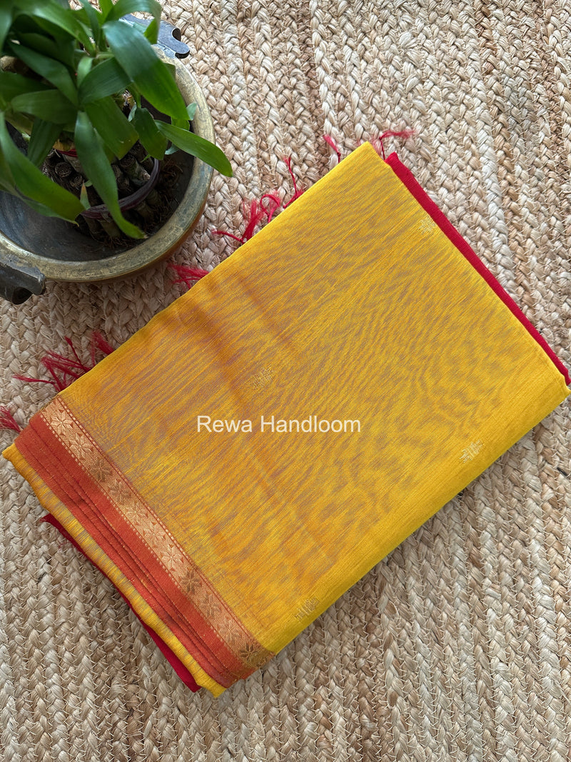 Yellow Star Butti Maheshwari Saree SSB016