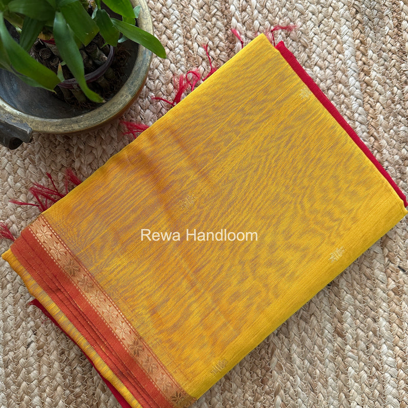Yellow Star Butti Maheshwari Saree SSB016