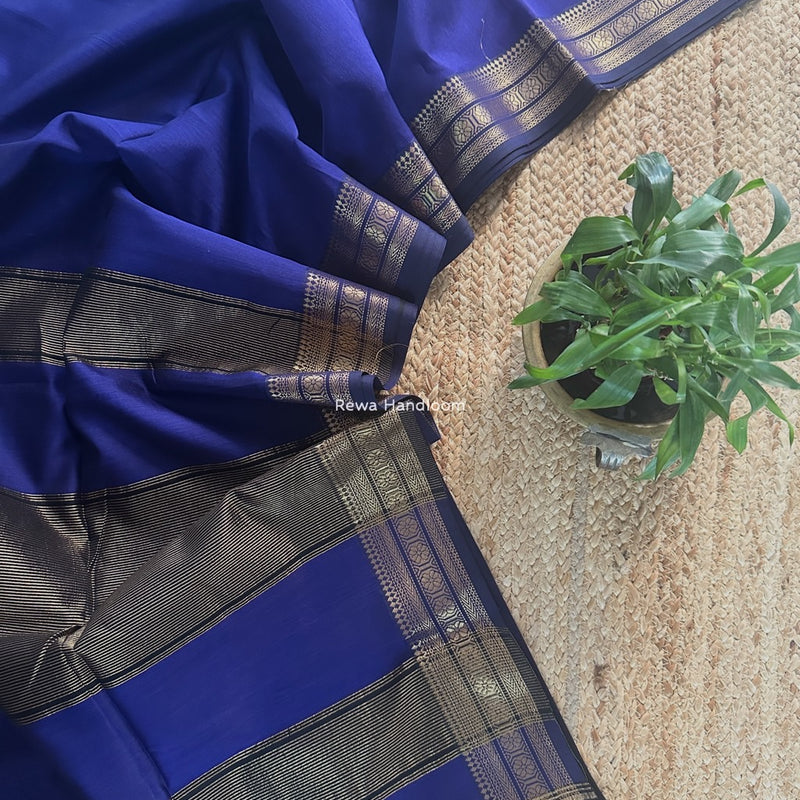 Maheshwari Zari Border Plain Saree