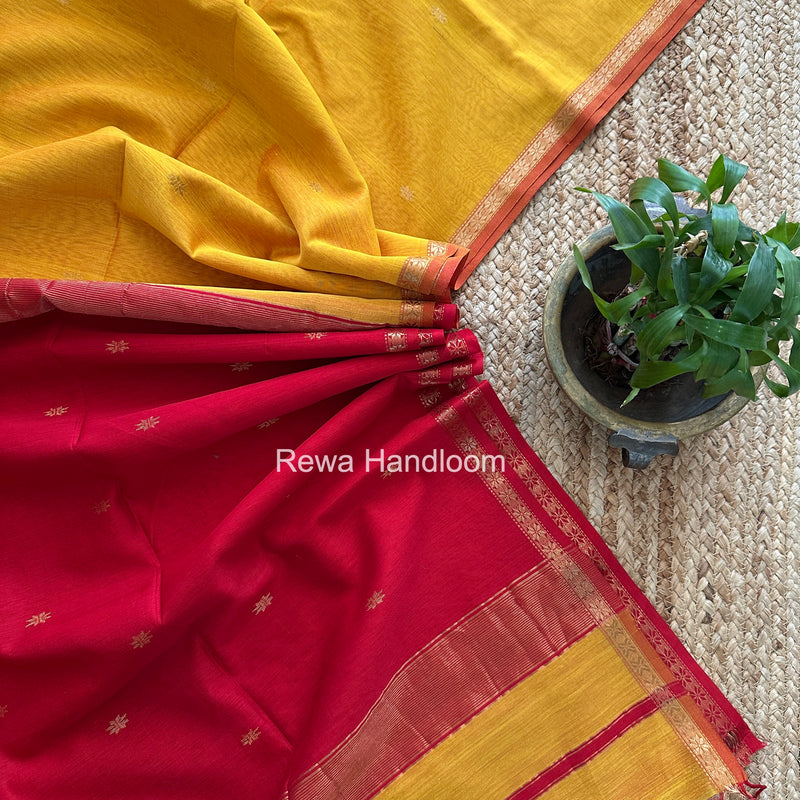 Yellow Star Butti Maheshwari Saree SSB016