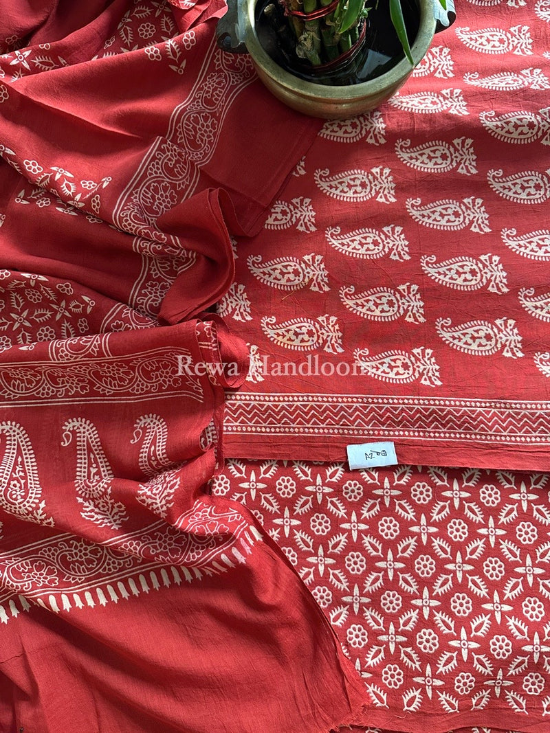Dabu Print Cotton Suit