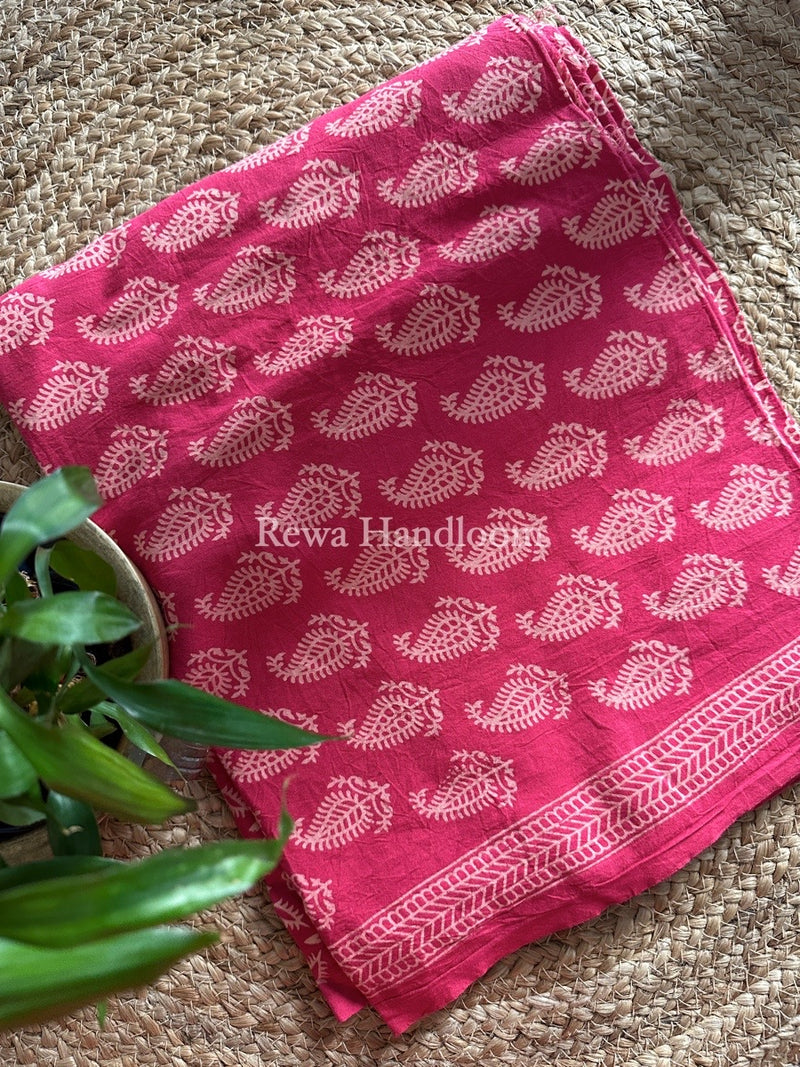 Pink Dabu Print Cotton Suit BS038