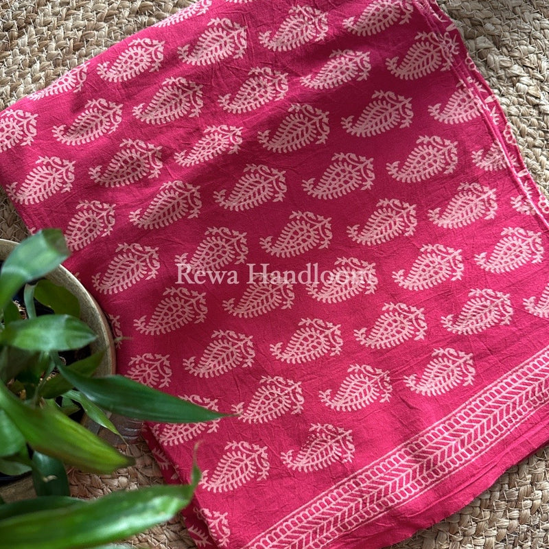 Pink Dabu Print Cotton Suit BS038