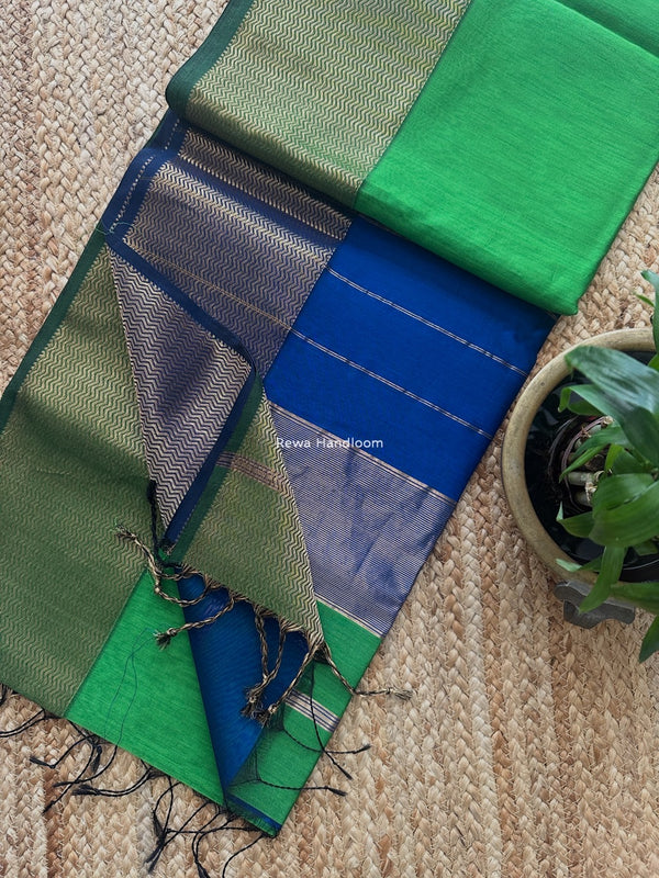 Maheshwari Zari Border Plain Saree