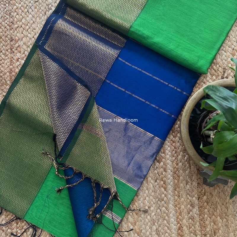 Maheshwari Zari Border Plain Saree