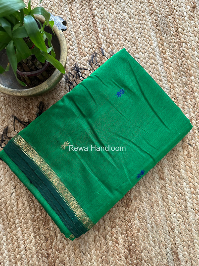 Green Star Butti Maheshwari Saree SSB019