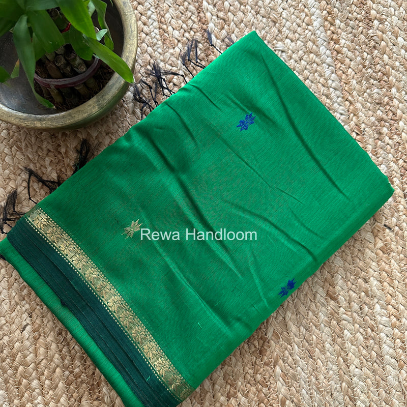 Green Star Butti Maheshwari Saree SSB019