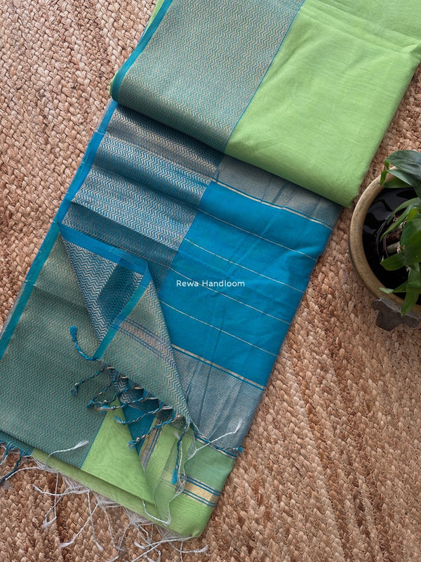 Maheshwari Zari Border Plain Saree