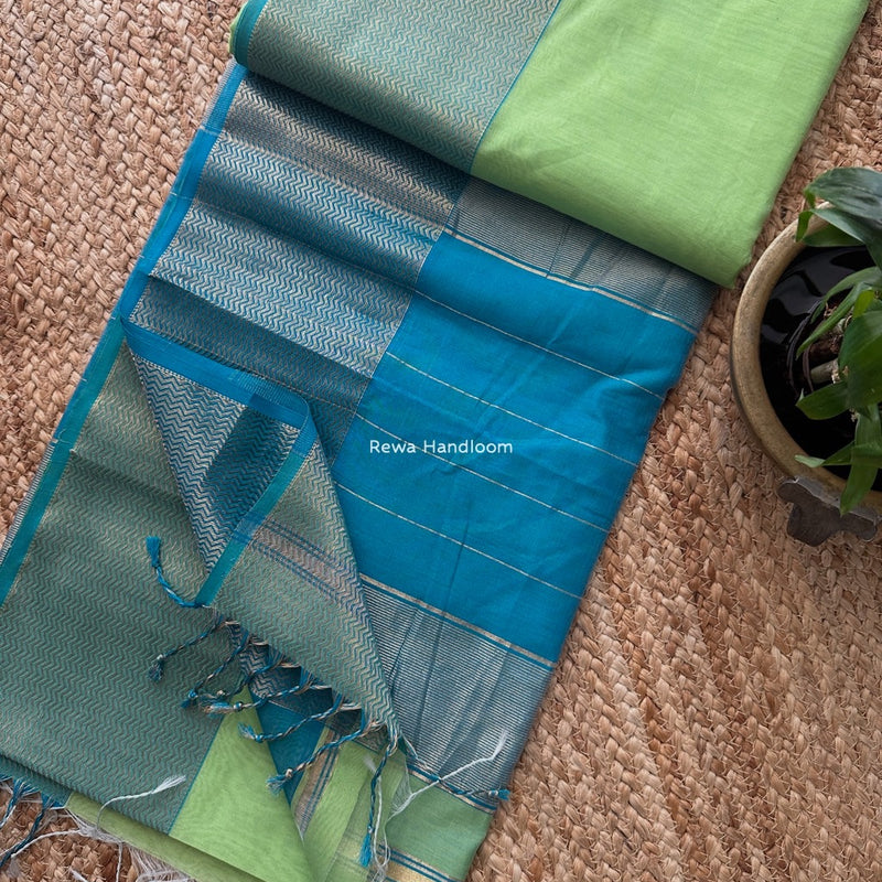 Maheshwari Zari Border Plain Saree