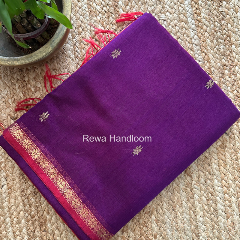 Purple Star Butti Maheshwari Saree SSB020