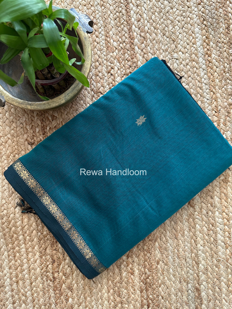 Sea Green Star Butti Maheshwari Saree SSB021