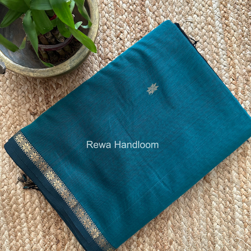 Sea Green Star Butti Maheshwari Saree SSB021