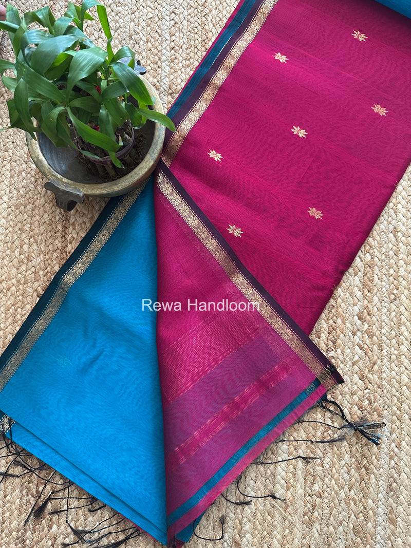 Blue Star Butti Maheshwari Saree SSB017