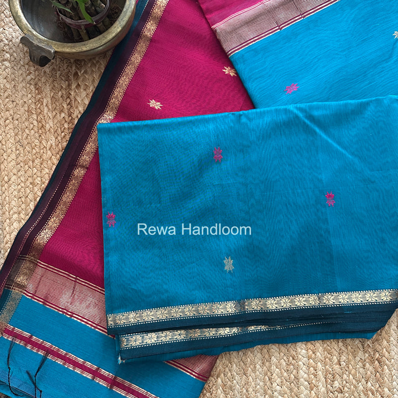 Blue Star Butti Maheshwari Saree SSB017