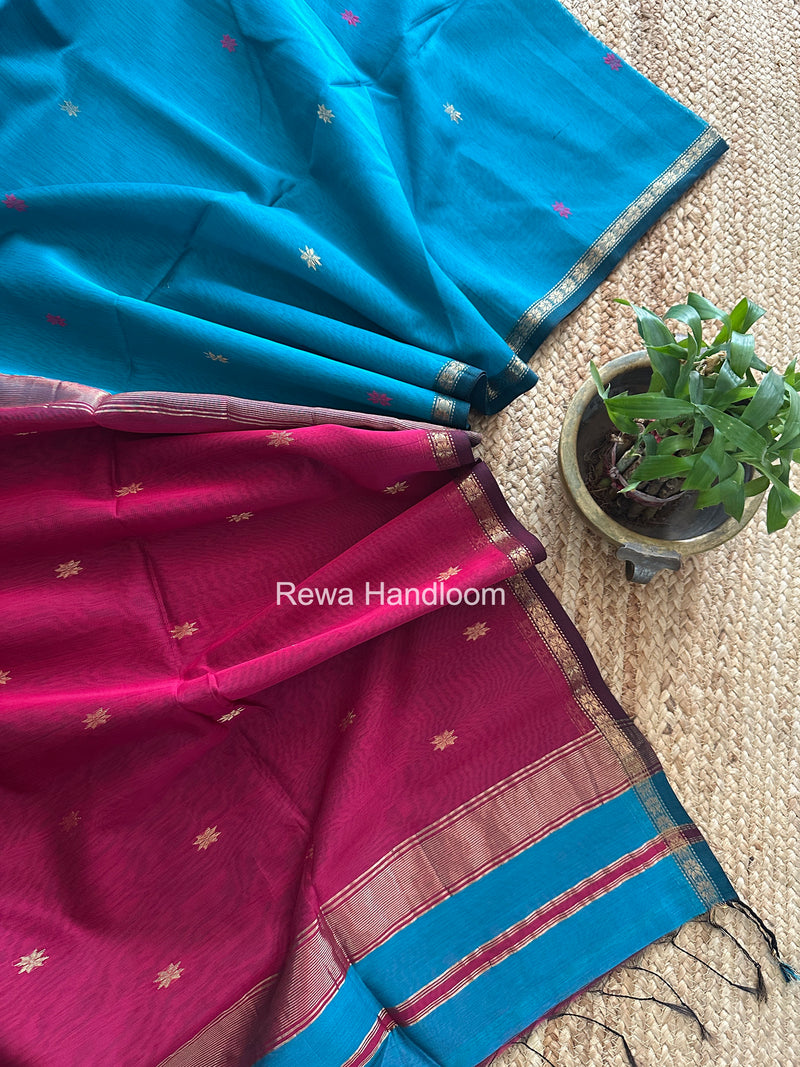 Blue Star Butti Maheshwari Saree SSB017