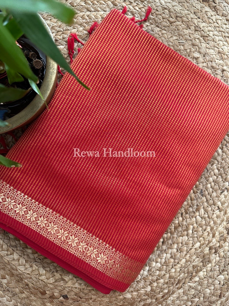 Maheshwari Pink Garbha Reshami Silk Saree GS186