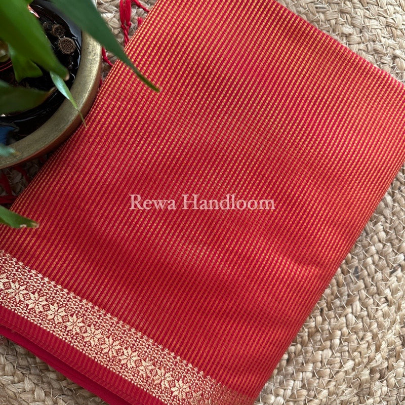 Maheshwari Pink Garbha Reshami Silk Saree GS186