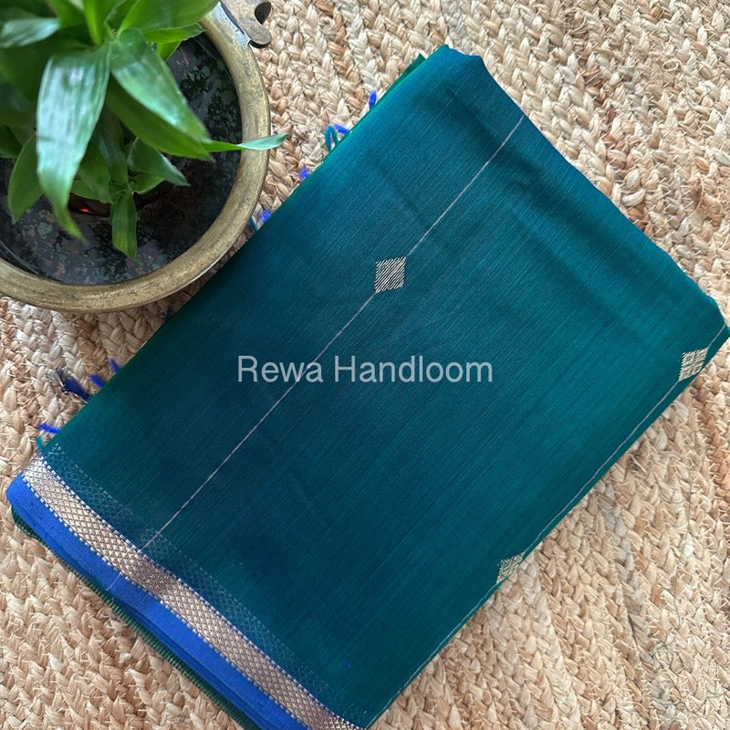 Green Zari Butti Maheshwari Saree SBS040