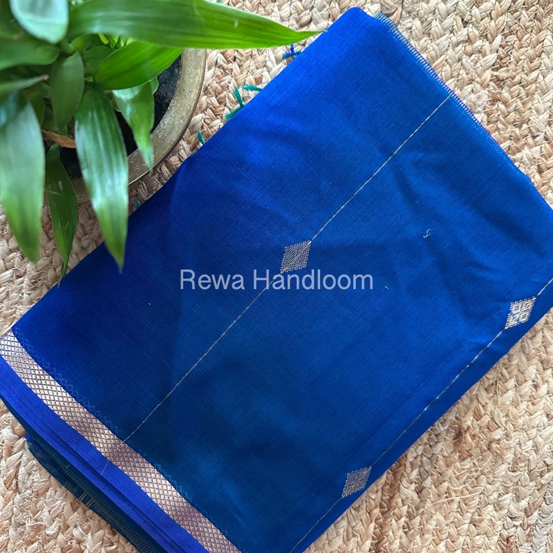 Blue Zari Butti Maheshwari Saree SBS041