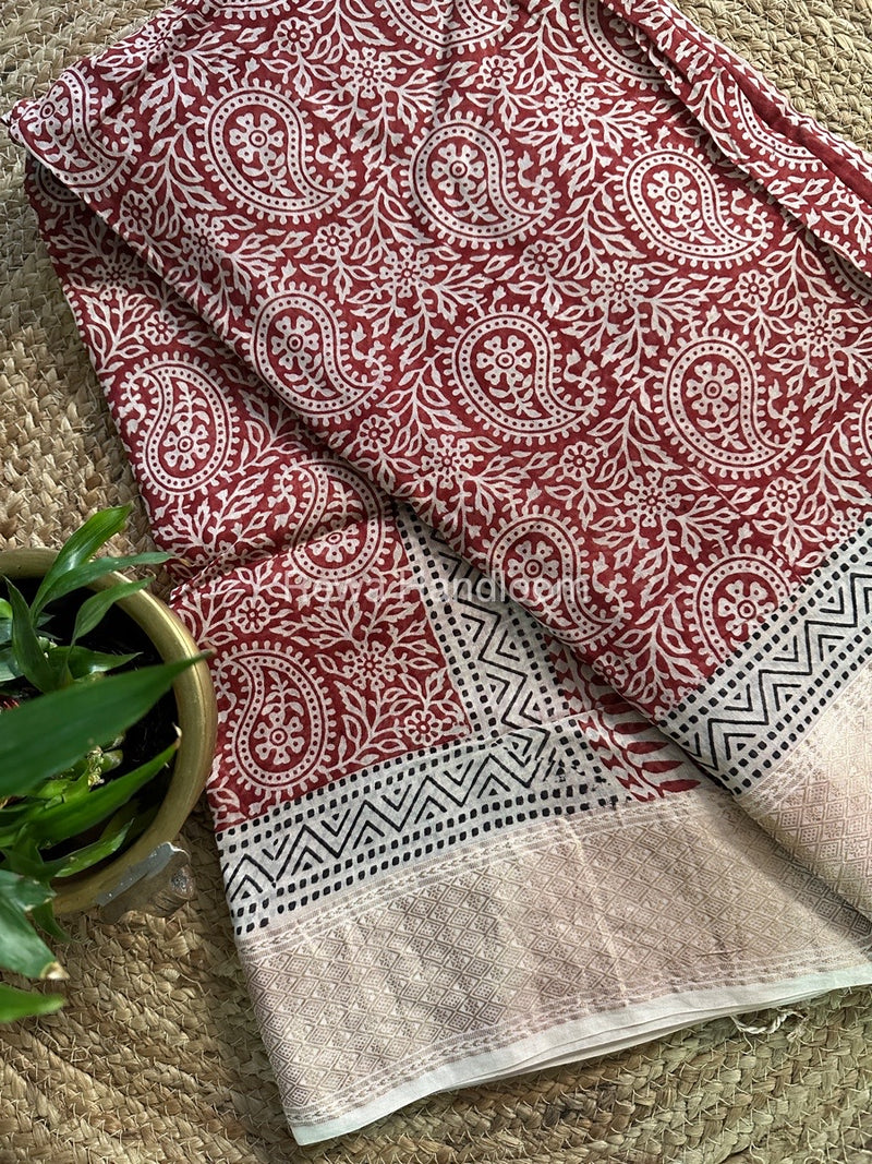 Maheshwari Bagh Print Saree
