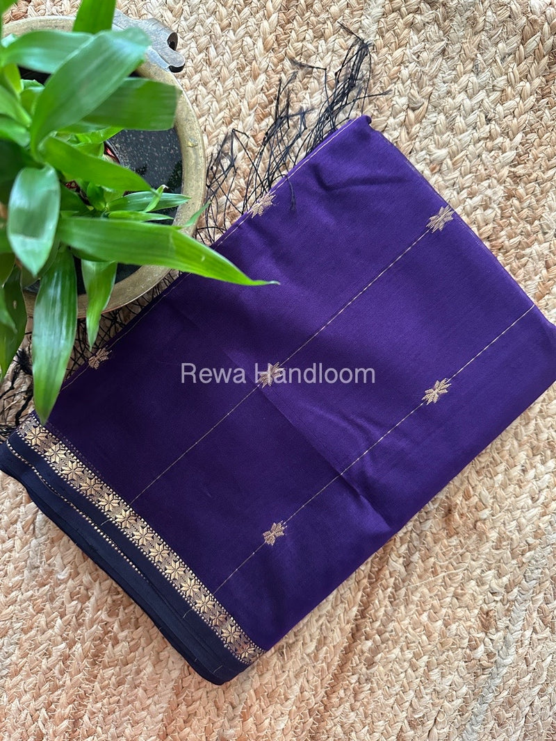 Purple Zari Butti Maheshwari Saree SBS031