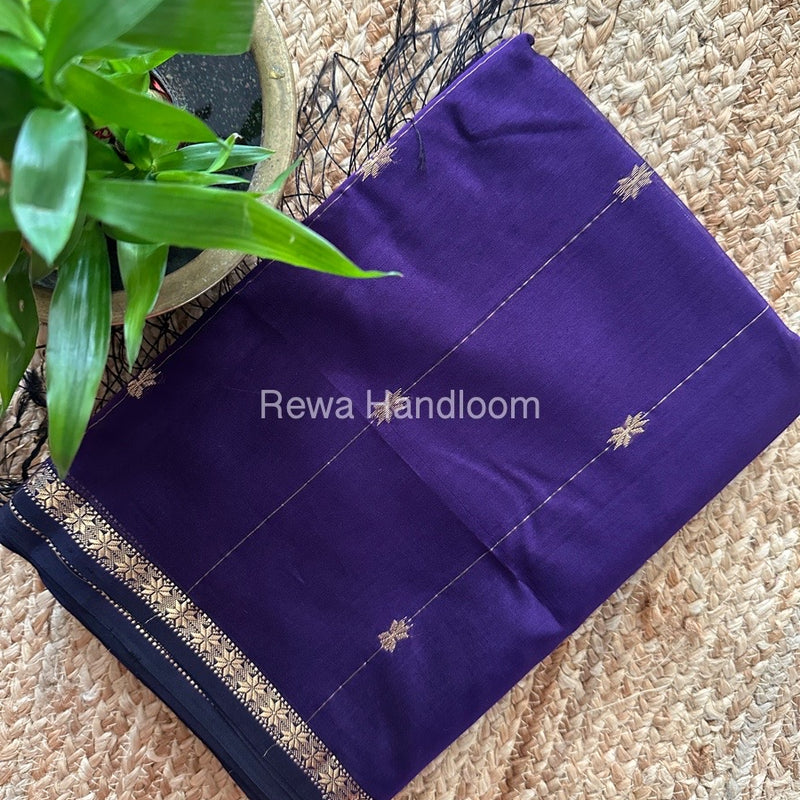 Purple Zari Butti Maheshwari Saree SBS031